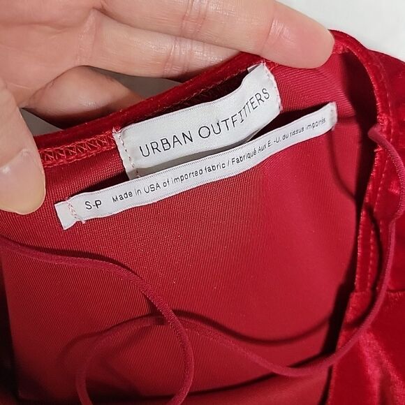 Urban Outfitters Red Velvet Dress - Picture 3 of 5